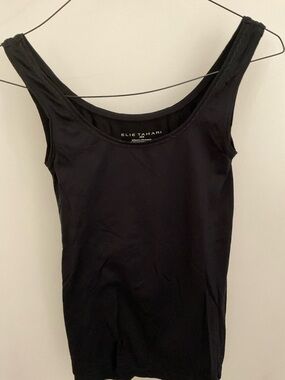 Elie Tahari Black Scoop Neck Tank